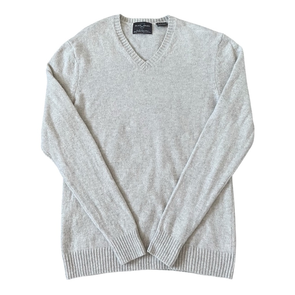 Lambswool Blend Cream V-Neck Sweater Preppy Quiet Luxury Normcore Heritage